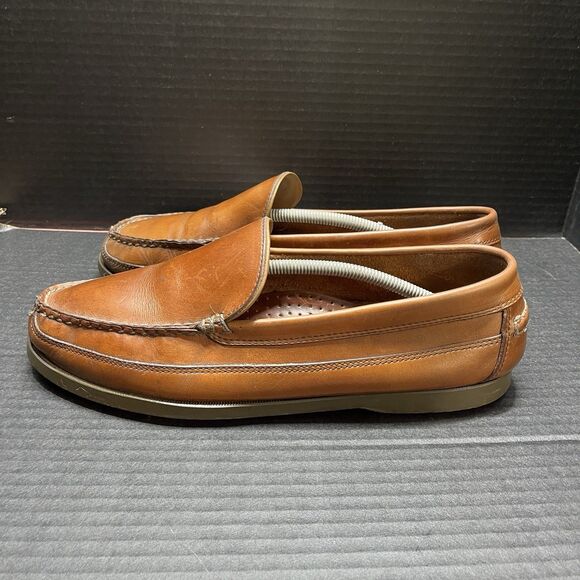 LL Bean Mens Sz 12 EE Casco Bay Mocs Loafers #299805 Brown Leather Loafers Shoes main image 8